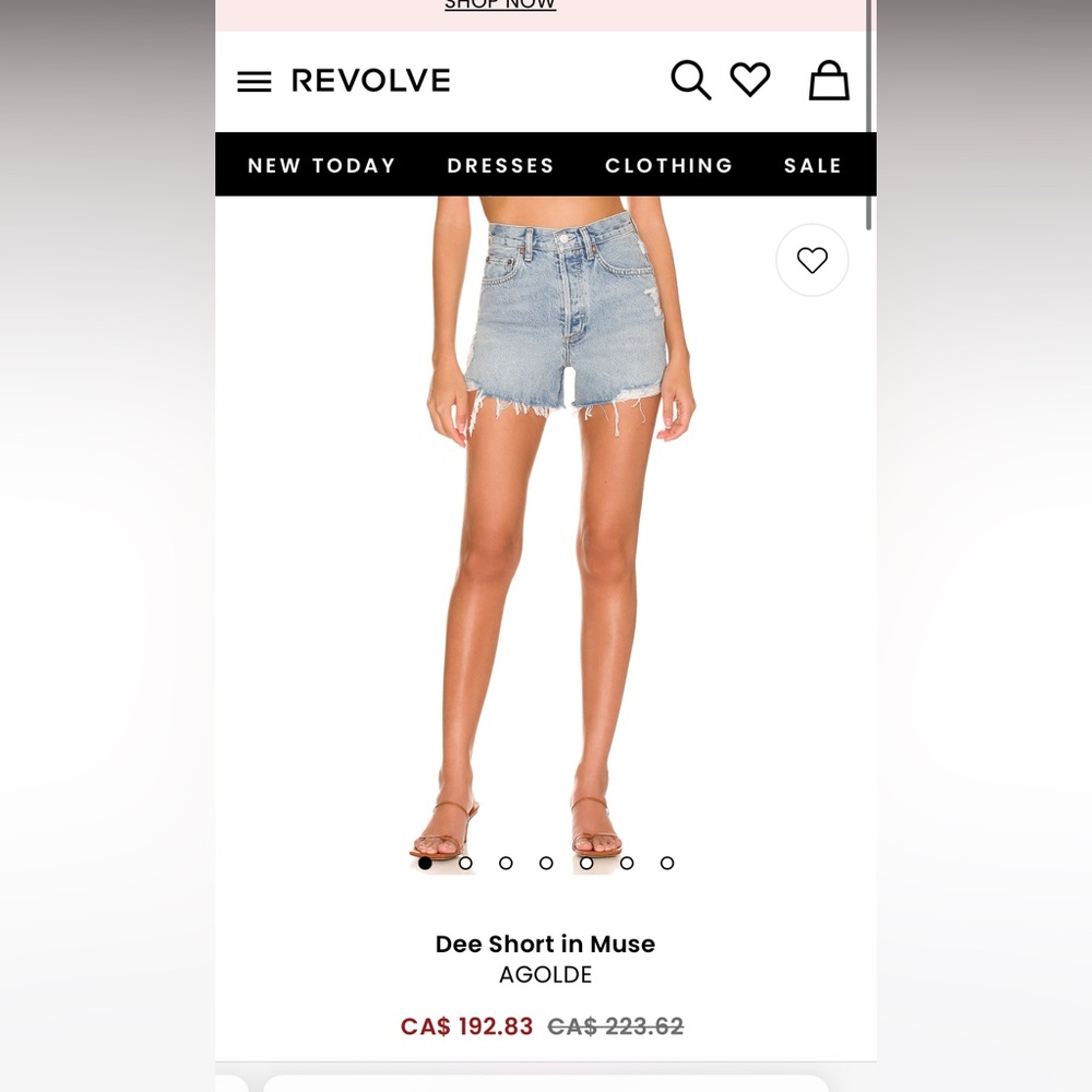 Agolde Dee Light Wash Jean Shorts